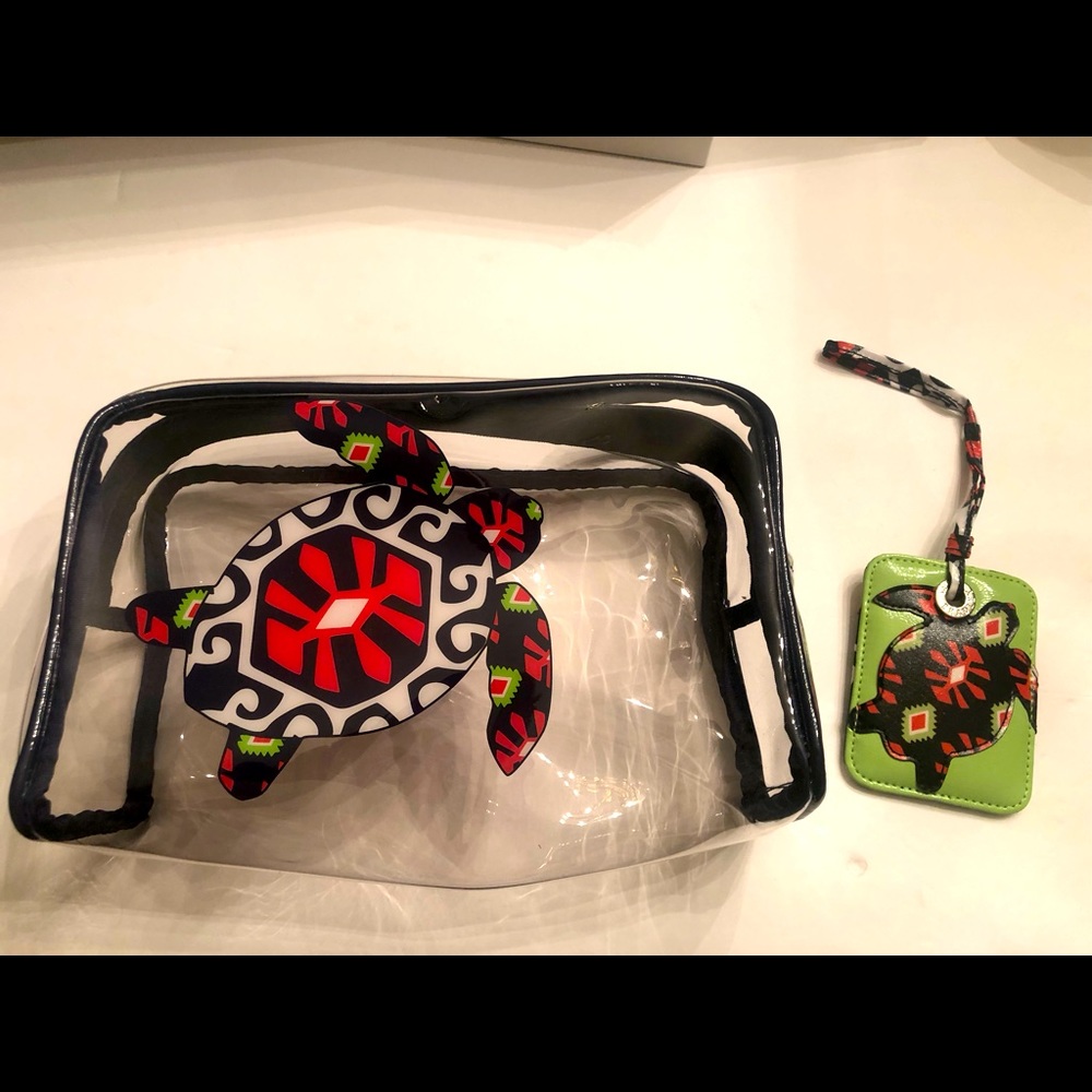 Vera Bradley toiletries bag and coordinating luggage tag!